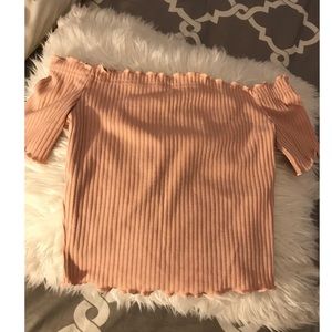 Light pink off the shoulder top